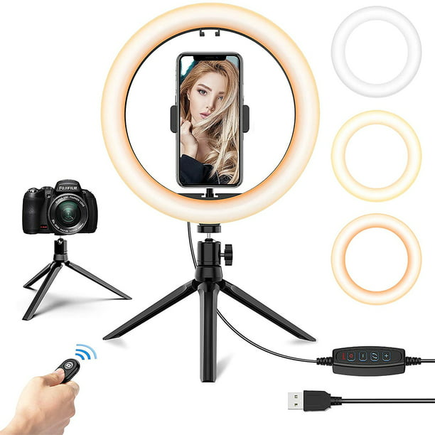 Ring light LED Kit with Tripod 3 Mode Bright Adjustment 360° Rotation Lamp Head for Selfie Video YouTube 